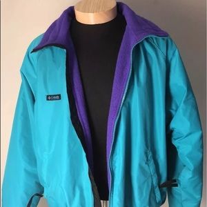 Vintage Columbia Sz Mens Large Jacket Purple Teal